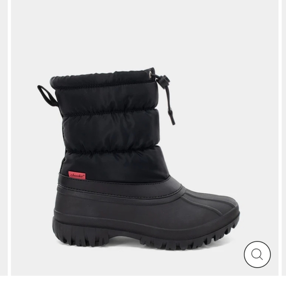 CHOOKA WOMEN'S NYLON PUFFER MID COLD WEATHER BOOT - BLACK - Picture 1 of 7